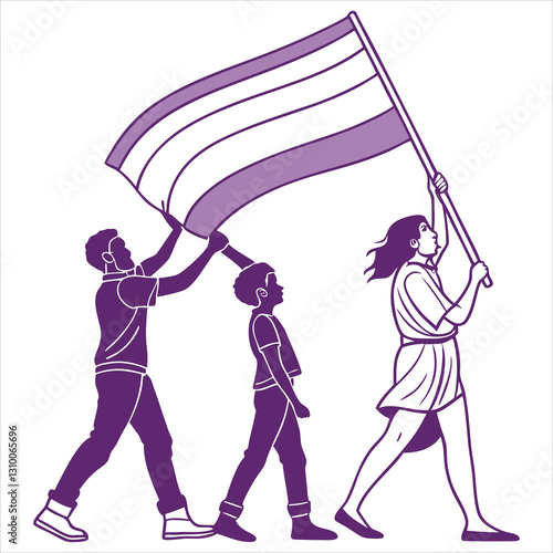 silhouette International Day Against Homophobia, Transphobia and Biphobia on white background