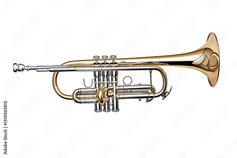Obraz premium trumpet isolated on a transparent background, generative ai