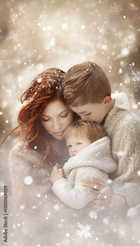 A touching image of a mother and child sharing a warm embrace, captured in soft, gentle tones A touching image of a mother and child sharing a warm embrace, captured in soft, gentle tones