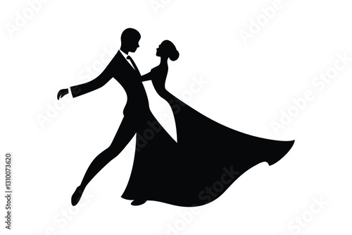 Energetic Dance Duo Silhouettes in Motion