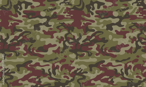 A seamless vector-style camouflage pattern with a modern and realistic look, easily editable.