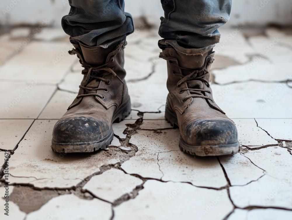 hiking boots on the ground hiking boots on the ground