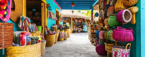 The colorful Nassau Straw Market, where visitors can purchase handmade Bahamian crafts