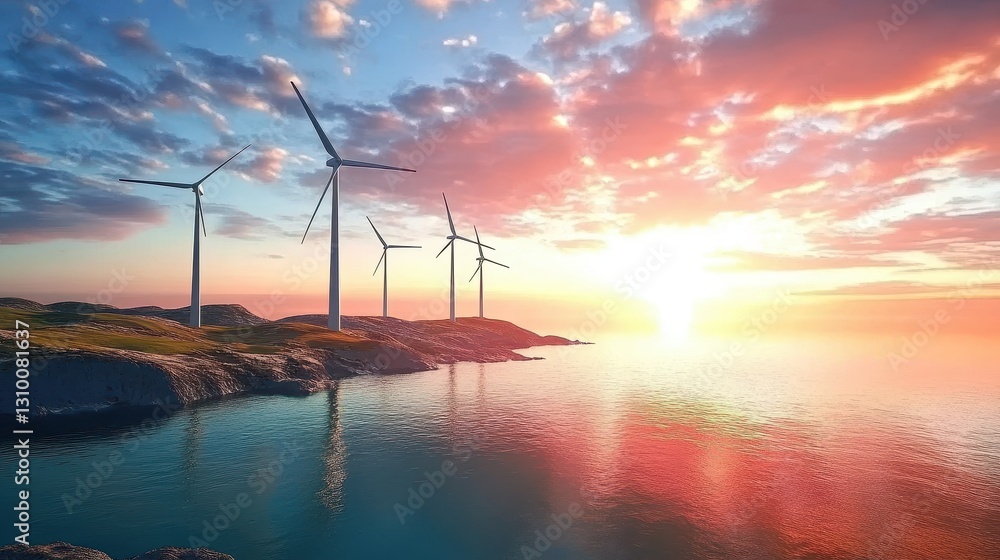Offshore wind turbines leading the way in eco-friendly electricity.