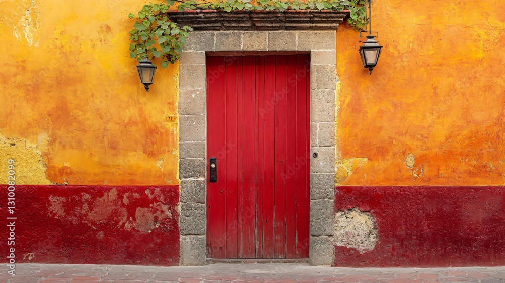 Obraz premium San Miguel de Allende Red Door - Explore Historic Mexico