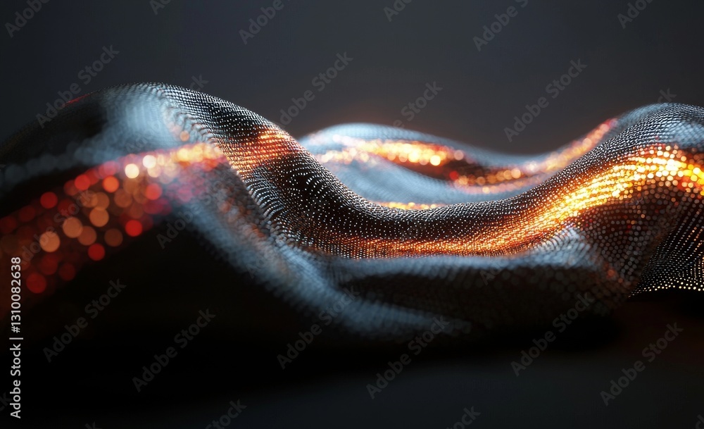 Obraz premium The concept of high-speed data transfer is illustrated through big data visualization and internet technology in a 3D setting, complete with neural network control and set against a futuristic