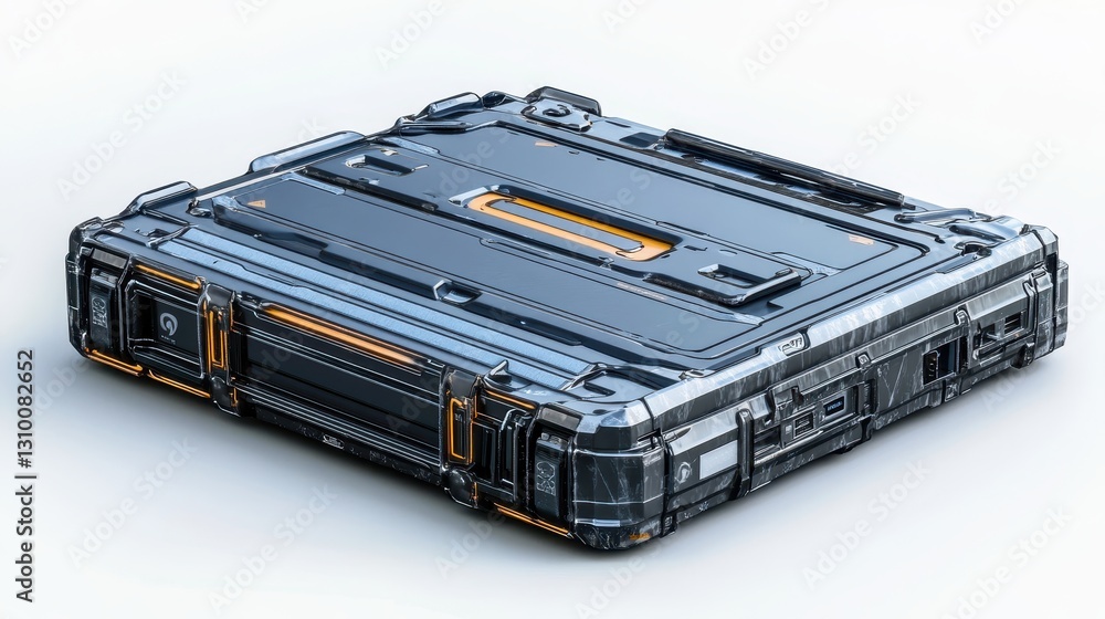 Showcasing the entire body and top surface of an EV battery.
