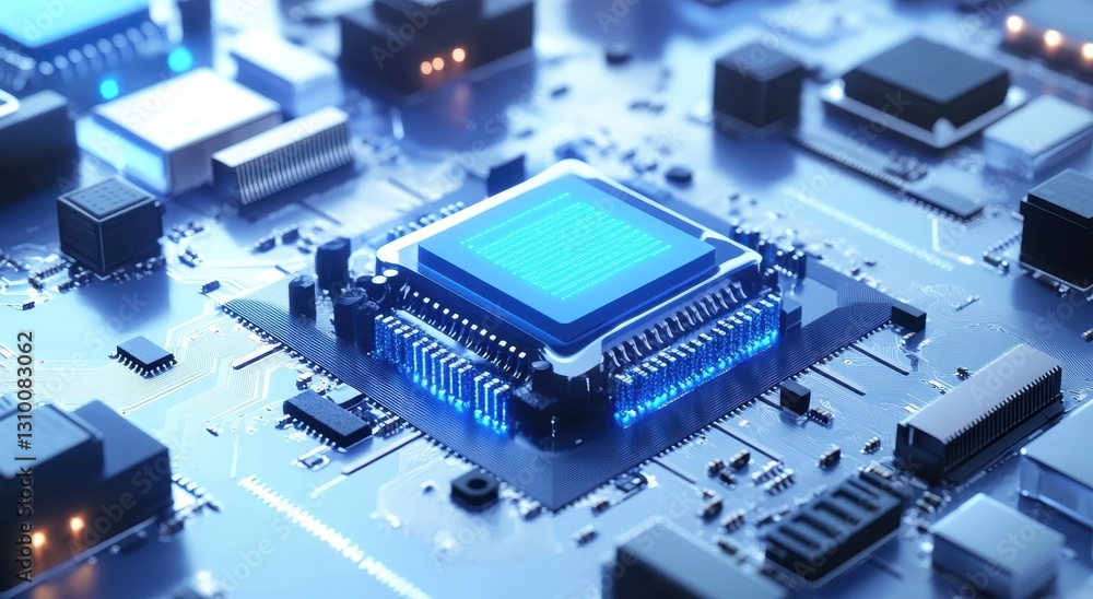 Digital Rendering of Chip Technology with Soft Shadows