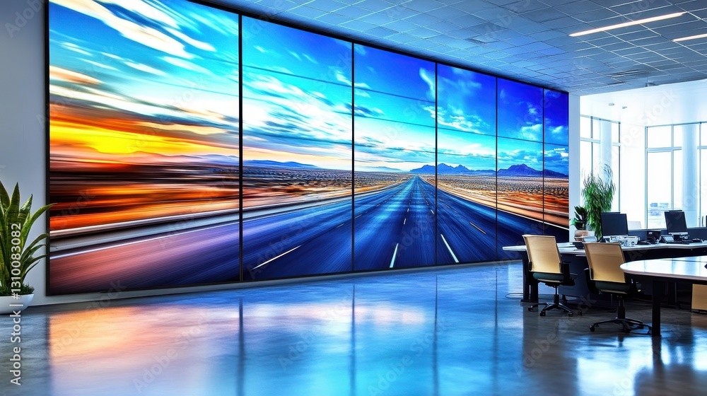 Eye-catching LED display framed elegantly in white.