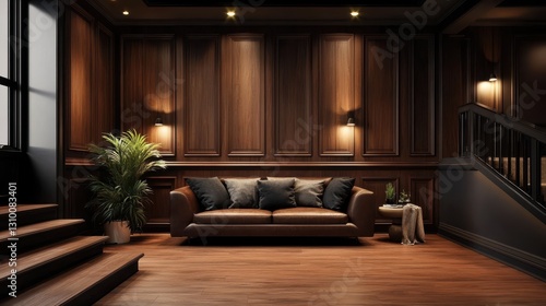 Obraz na płótnie Modern living room featuring elegant interior design. w salonie