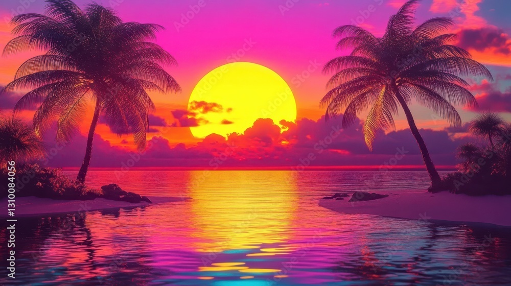 Captivating Retro Vibe of the 80s Captured in the Sunset