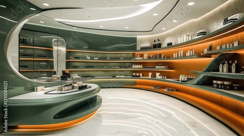 Obraz na płótnie Innovative layout featuring sophisticated display products in a contemporary setting. w salonie