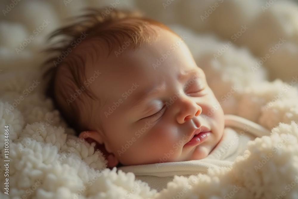A baby is sleeping in a white blanket. The baby is wrapped in a blanket and has a white blanket on top of it A baby is sleeping in a white blanket. The baby is wrapped in a blanket and has a white blanket on top of it