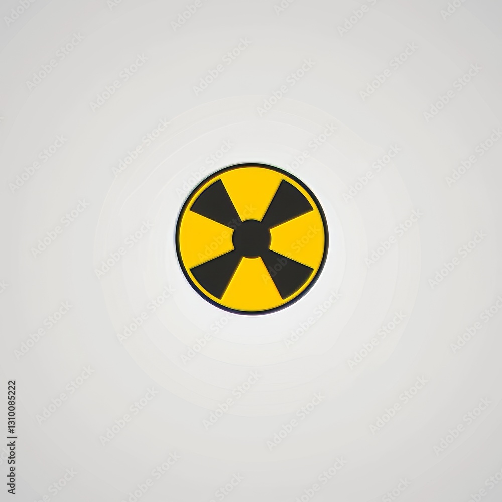 A radiation symbol on a white background, depicted in a modern style A radiation symbol on a white background, depicted in a modern style
