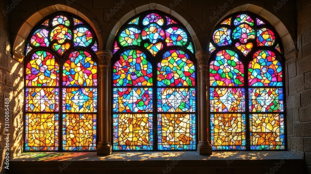 Chromatic Cathedral: Radiant Light Through Stained Glass Windows