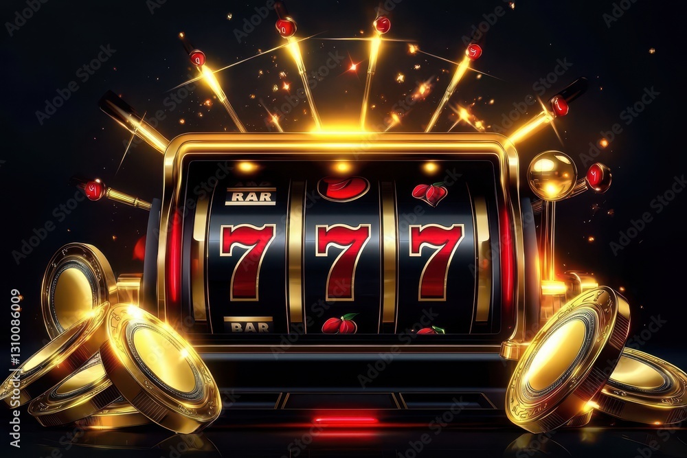 Classic 777 symbols decorate the slot machine for an exciting ambiance.