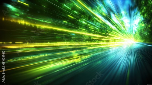 Green energy highway, fast motion, nature, future