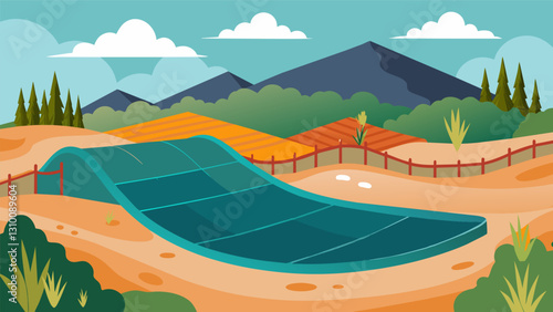 Utilization of biodegradable erosion control blankets to prevent erosion and protect wetland vegetation during the construction process.. Vector illustration