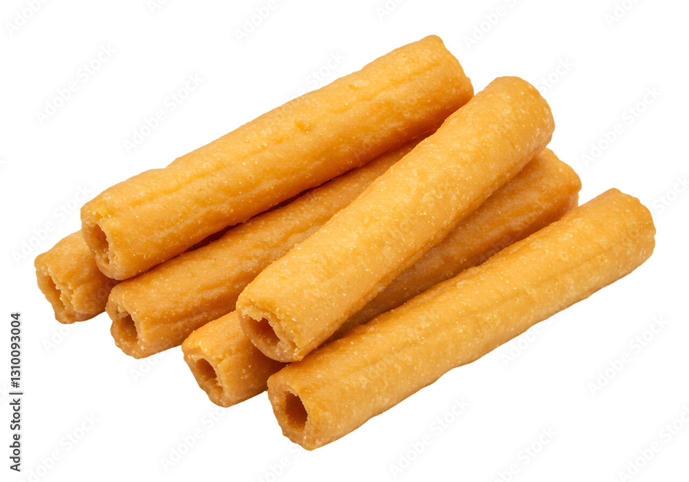 Crispy and Golden Fried Snack Sticks Isolated on White Background Perfect for Appetizers and Snack Platters Crispy and Golden Fried Snack Sticks Isolated on White Background Perfect for Appetizers and Snack Platters