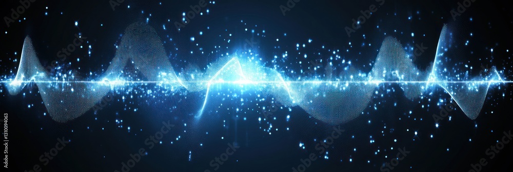 Obraz premium Abstract glowing blue wave energy flow.