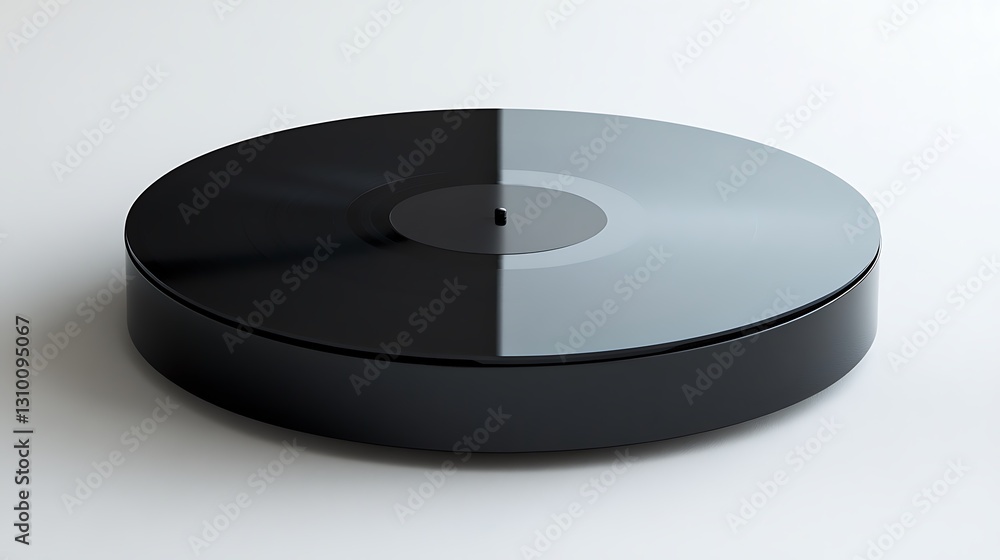 Modern vinyl record player on white background, half black, half transparent Modern vinyl record player on white background, half black, half transparent