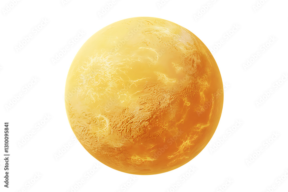 A Detailed Illustration of the Planet Venus, Showing Surface Features A Detailed Illustration of the Planet Venus, Showing Surface Features