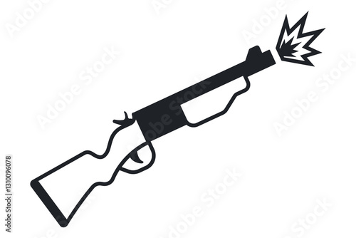 pump action shotgun Icon. Vector illustration