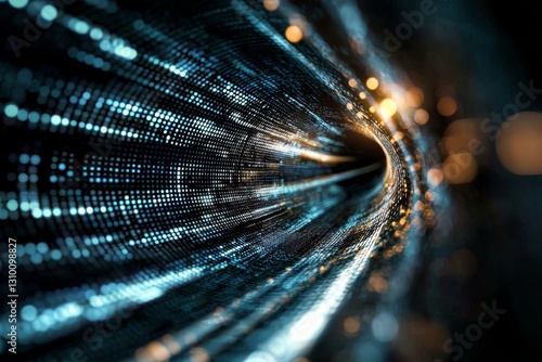 The background of abstract science features an atomic particle accelerator