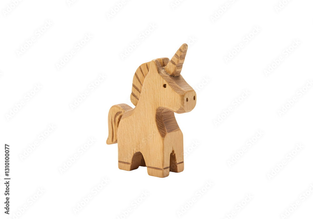 Naklejka premium Delightful Wooden Unicorn Toy for Kids, Charming Craftsmanship and Playful Design, Ideal for Imaginative Play and Decoration