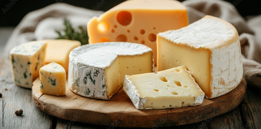 Various cheeses arranged on a clear, simple background Various cheeses arranged on a clear, simple background