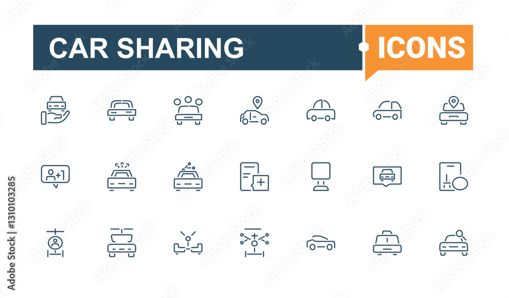 Set of Car Sharing line icons. Includes thin line electric, ride, ride sharing, dealer, business, driver, pool and more. Icons for UI. Vector outline icons collection. Set of Car Sharing line icons. Includes thin line electric, ride, ride sharing, dealer, business, driver, pool and more. Icons for UI. Vector outline icons collection.