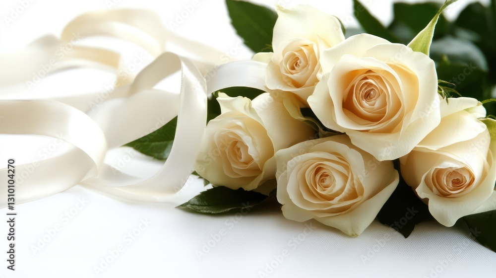 Ivory Roses with Satin Ribbon Ivory Roses with Satin Ribbon
