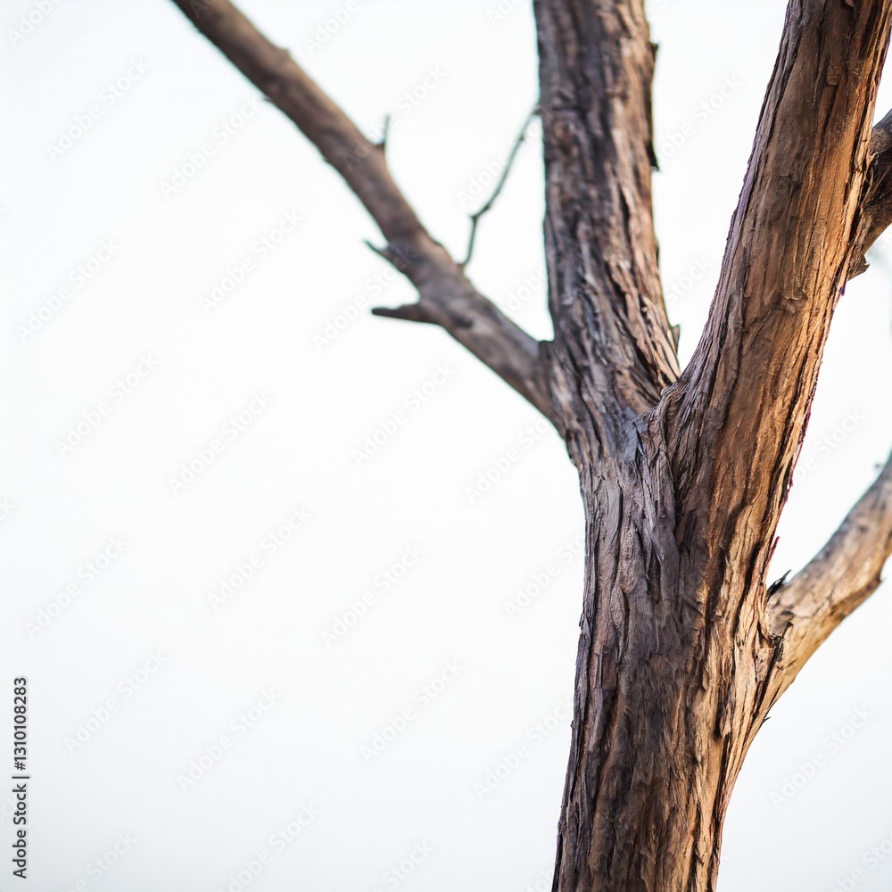 Fototapeta premium Dry Tree Branch Isolated on a White Background