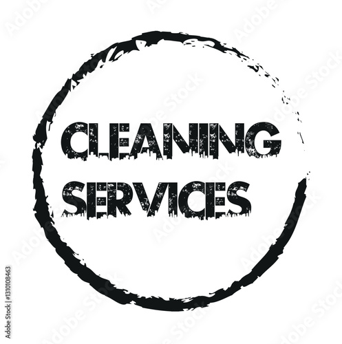  red stamp on white background. cleaning service vector icon