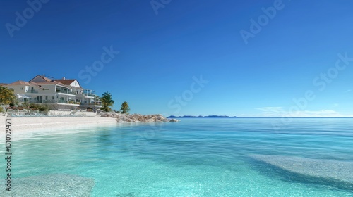 Tropical beach resort with luxury home