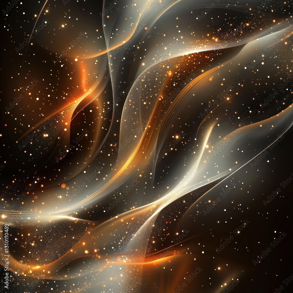 Obraz premium Abstract glowing waves and particles.