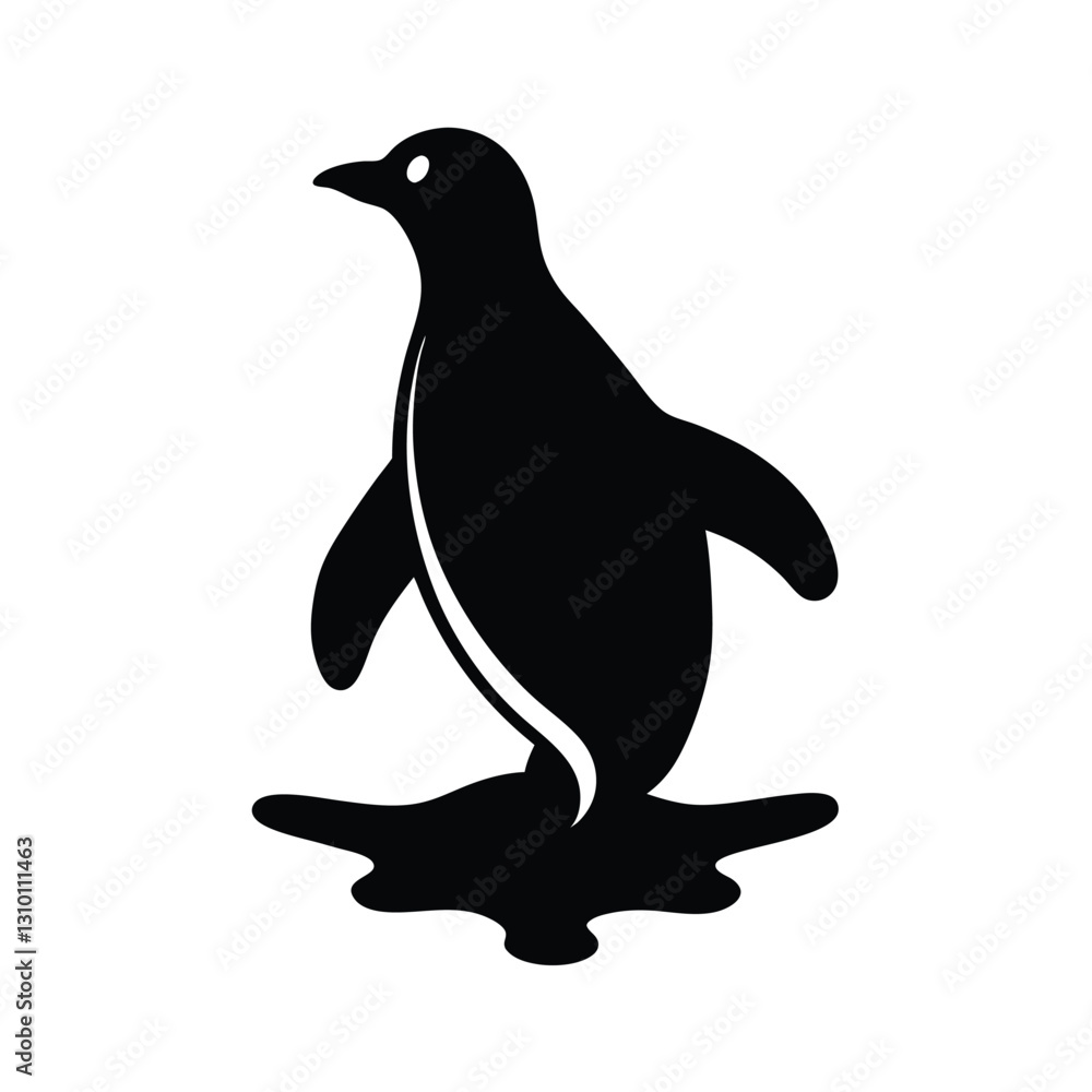 Naklejka premium Penguin vector silhouette animal.
