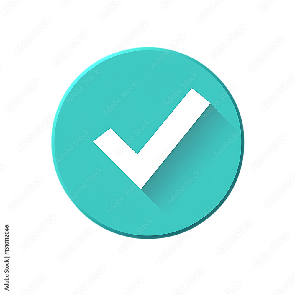 Modern teal circle checkmark icon design graphic element yes okay tick on transparent background Modern teal circle checkmark icon design graphic element yes okay tick on transparent background