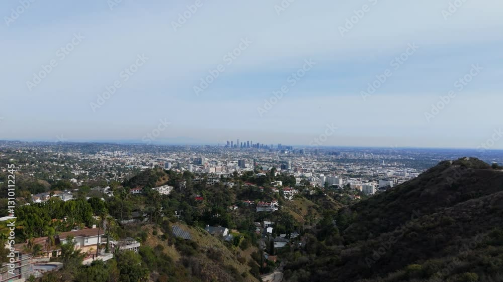 Aerial Forward Flight Over Runyon Canyon Park and Los Angeles Aerial Forward Flight Over Runyon Canyon Park and Los Angeles