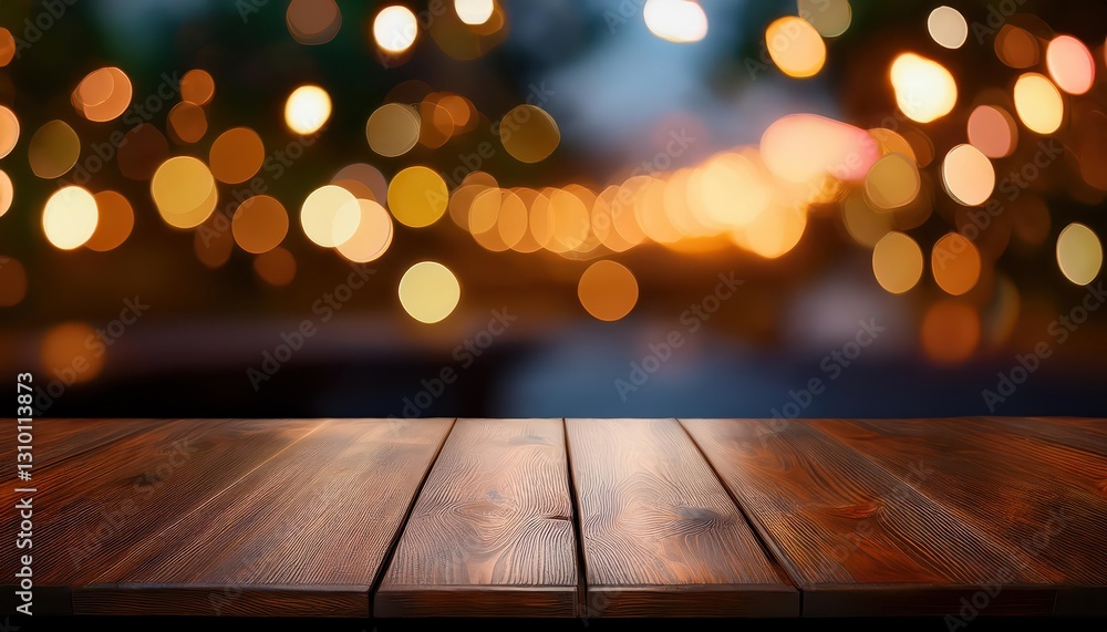 Elegant Dark Wood Table Illuminated in a Mysterious Moody Lightscape, Featuring an Intriguing Interplay of Warm and Cool Lights against a Blurry Backdrop Elegant Dark Wood Table Illuminated in a Mysterious Moody Lightscape, Featuring an Intriguing Interplay of Warm and Cool Lights against a Blurry Backdrop