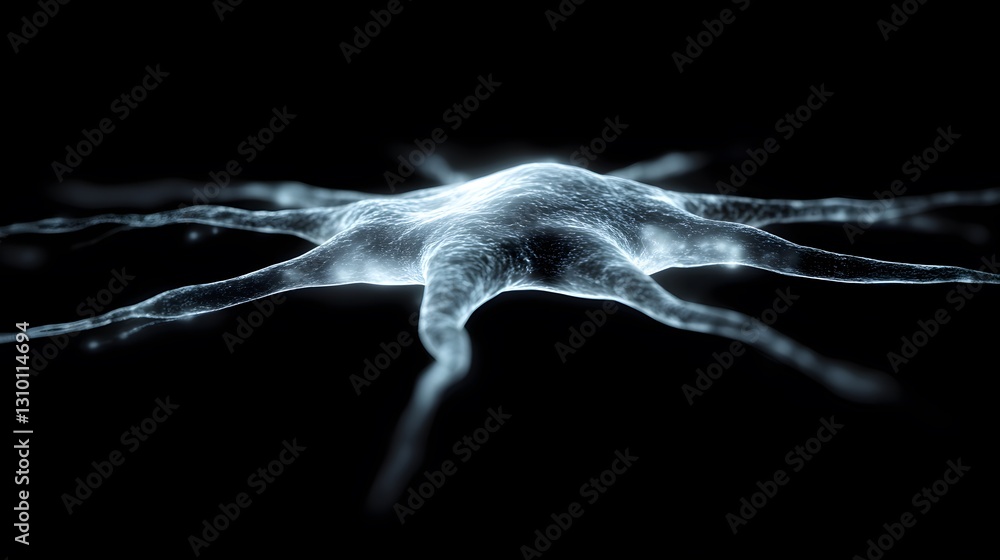 Abstract Neuron Representation with Luminous Light Beams Illustrating Cognitive Functions and Information Transfer Abstract Neuron Representation with Luminous Light Beams Illustrating Cognitive Functions and Information Transfer