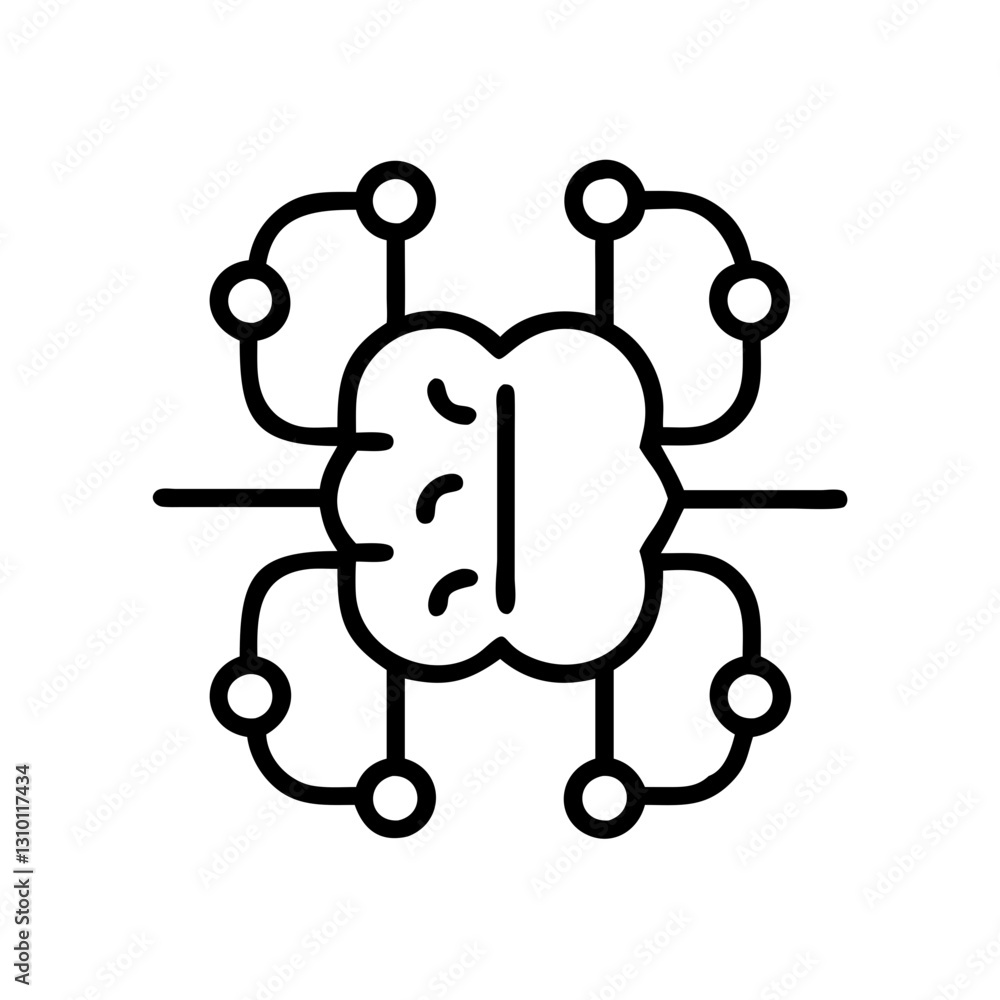 AI logic icon illustrating neural connections, technology concept AI logic icon illustrating neural connections, technology concept