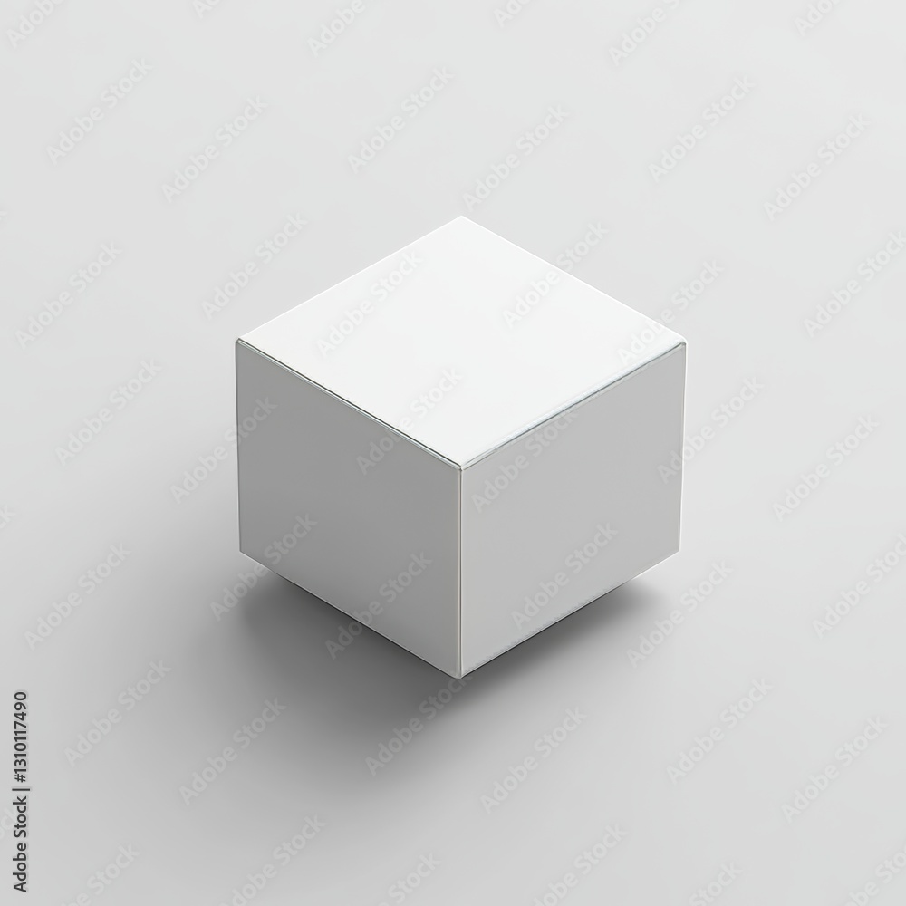 Fototapeta premium A plain white square canvas displayed on a bare wall