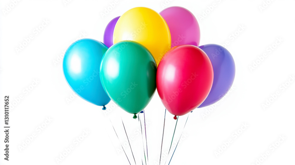 Vibrant colorful balloons against a white background Vibrant colorful balloons against a white background