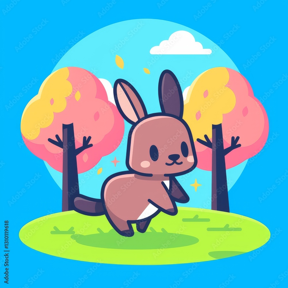 Fototapeta premium Cute Bunny in Autumn Park