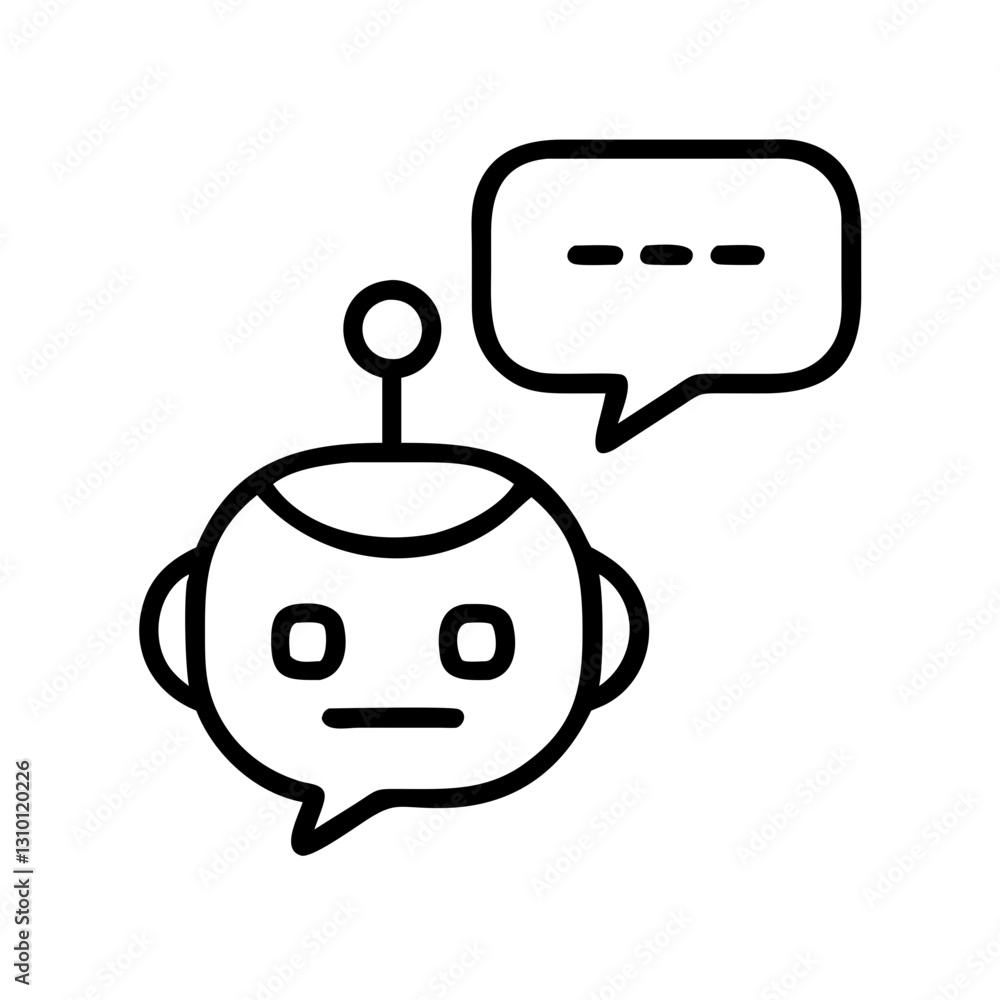 Obraz premium Chatbot icon communicating with speech bubble, digital interaction concept
