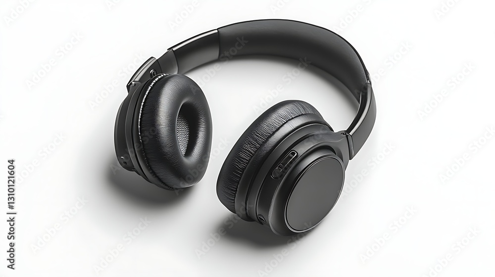 Black headphones on white background (1) Black headphones on white background (1)