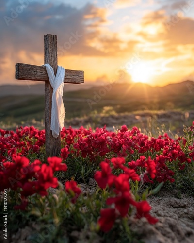 Cross with god cloth