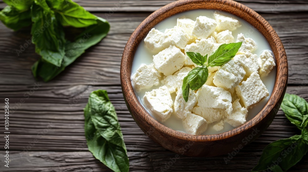 A bowl of creamy soft cheese perfectly styled with a rustic background creating a warm and inviting atmosphere A bowl of creamy soft cheese perfectly styled with a rustic background creating a warm and inviting atmosphere