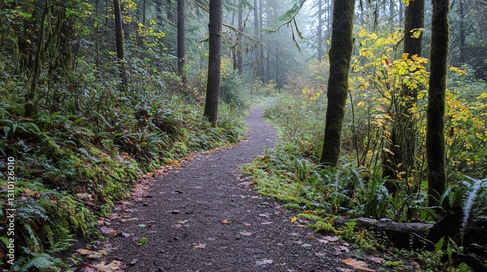 Discover serene forest trail for hike Discover serene forest trail for hike